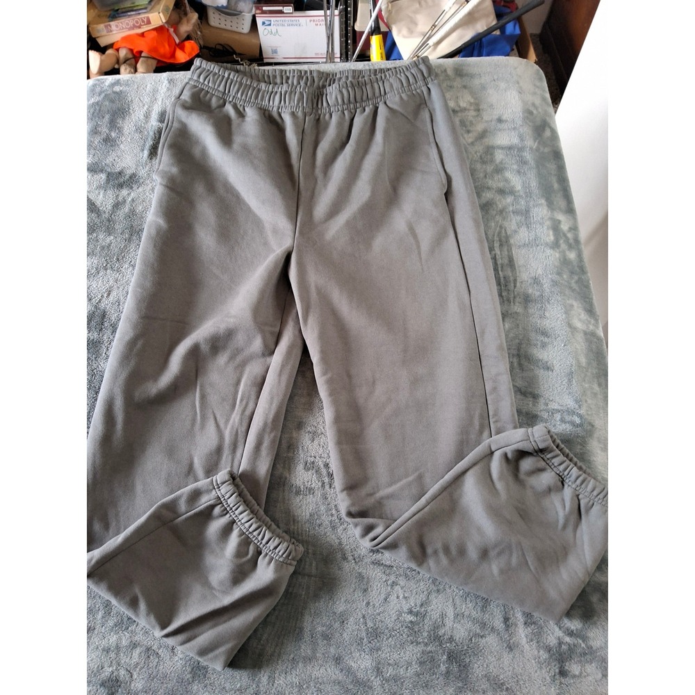 Bella + Canvas Gray Heavyweight Fleece Sweatpants Joggers‎ Side Pockets Size L